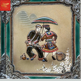  Tranh Đắp Nổi Cảnh Dân Gian 38CM*33CM 