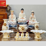  Bộ Tượng Tây Phương Tam Thánh Ngồi 