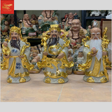  Tượng Tam Đa Phúc Lộc Thọ H42 CM Dát Vàng 