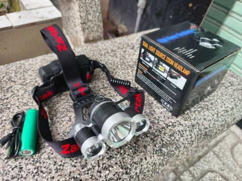  Đèn đội đầu t6 3 bóng led 