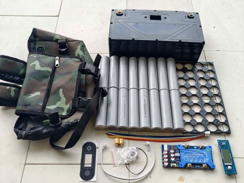  Combo pin 12v48ah 16cell 32140 vỏ gông mạch ba lô 