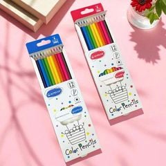 Bút Chì Màu Lục Giác Thân Gỗ Tự Nhiên ACMELIAE - Màu Chì An Toàn Cho Bé Vẽ Thiết Kế Phác Họa Tô Màu