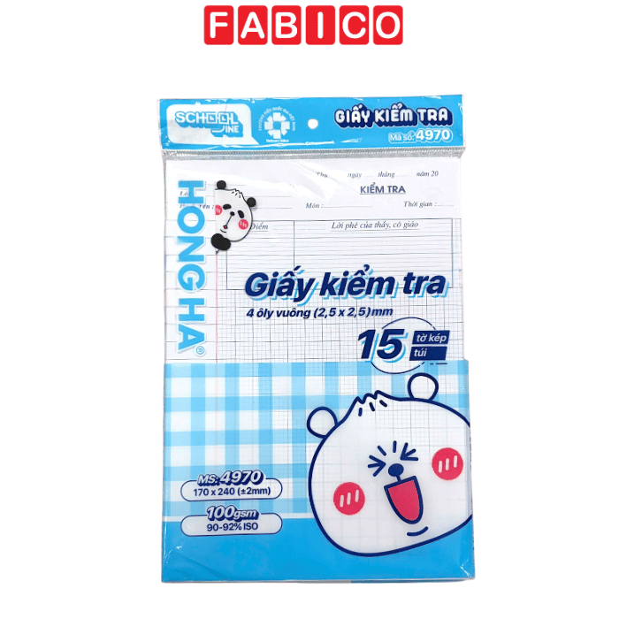 Combo 3 Xấp Giấy Kiểm Tra Hồng Hà 4 Ô Ly Và Kẻ Ngang – Giấy Thi Chất Lượng Cao Cho Học Sinh