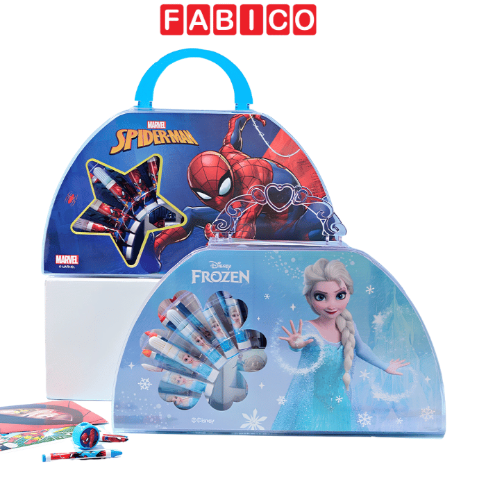 Bộ Sáp Màu Vẽ Spider-Man & Frozen 45 Chi Tiết Unimass