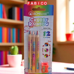Bút Chì Màu 12 Màu Chubby Rainbow Cao Cấp ACMELIAE