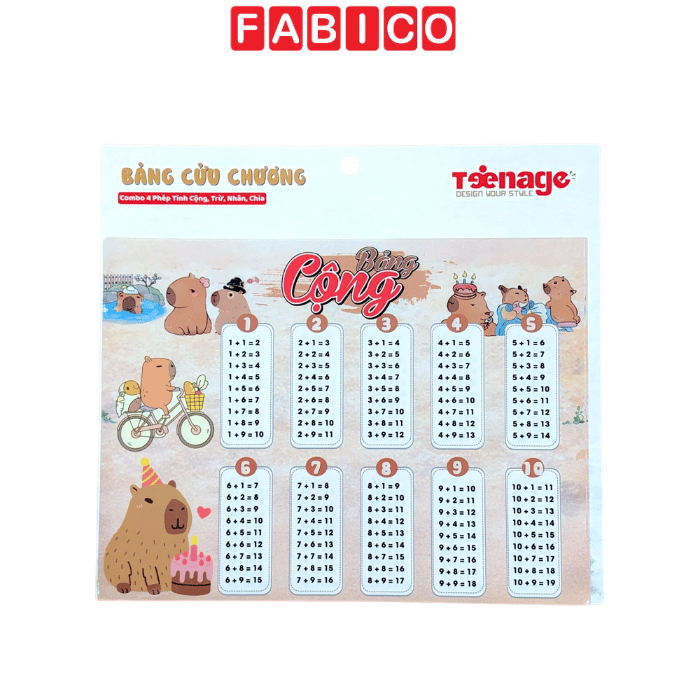 Bảng Cửu Chương – Combo 4 Phép Tính Cộng, Trừ, Nhân, Chia Cho Học Sinh Tiểu Học