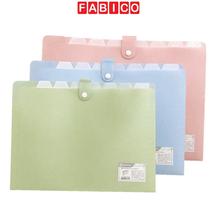 Bìa Nút Đáy Rộng A4 8 Ngăn EF08 Elephant – File Hồ Sơ 8 Ngăn Mở Rộng, Cặp Đựng Tài Liệu A4 Cao Cấp
