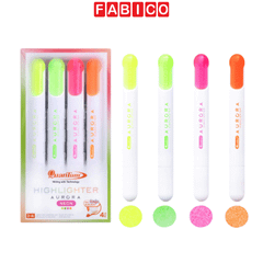 Bút Dạ Quang Aurora Set Neon 4 Màu Quantum Elephant– Bộ Bút Highlight Neon Cao Cấp Cho Học Tập Và Văn Phòng