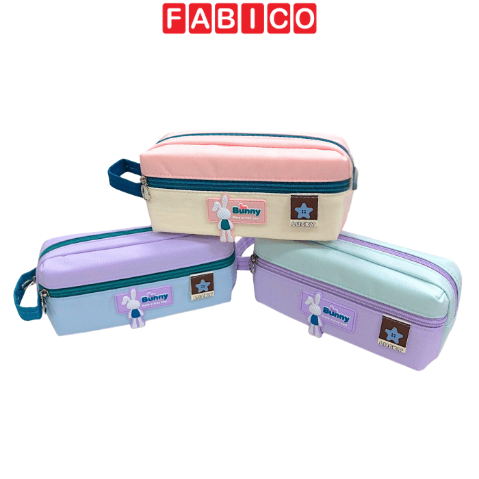 Hộp Bút Vải Canvas Yescholar 2 Ngăn Dung Tích Lớn Cho Học Sinh Nữ Dễ Thương