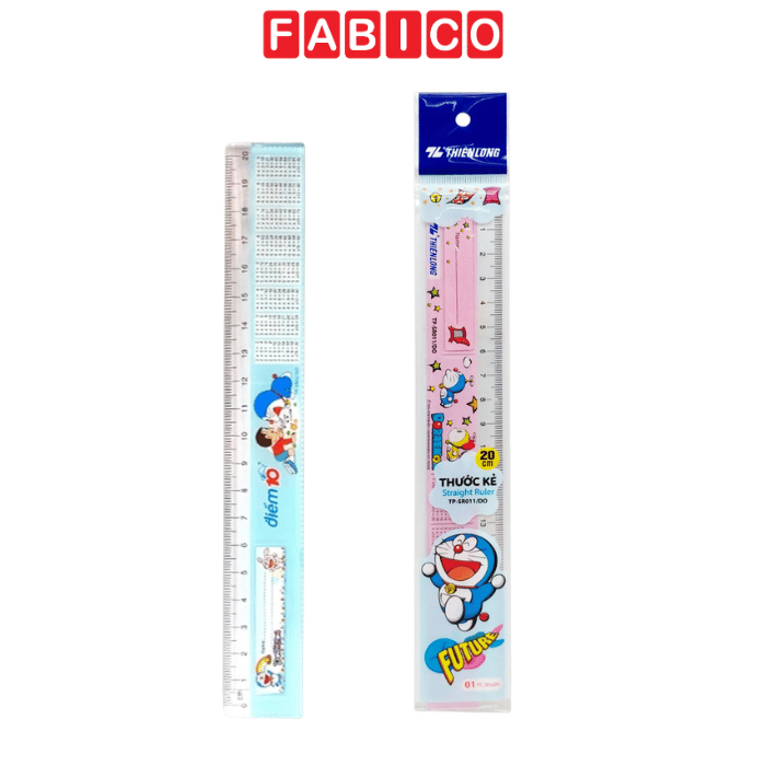 Combo 2 Thước Thẳng Điểm 10 Thiên Long SR-011/DO 20cm Doraemon
