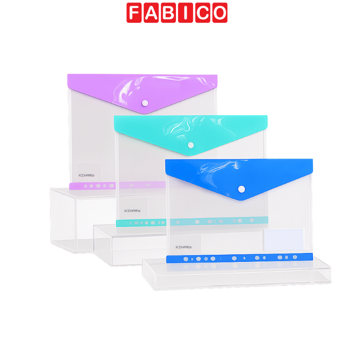 Bìa Nút Nhựa Trong A4 Kinary FB7003 Có Cạnh Lỗ – Bìa Hồ Sơ A4 Chống Nước, Lưu Trữ Tài Liệu Gọn Gàng Và Chuyên Nghiệp