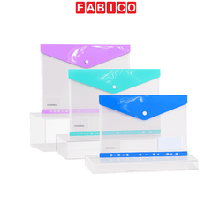 Combo 5 Bìa Nút Nhựa Trong A4 Kinary FB7003 Có Cạnh Lỗ – Bìa Hồ Sơ A4 Chống Nước, Lưu Trữ Tài Liệu Gọn Gàng Và Chuyên Nghiệp