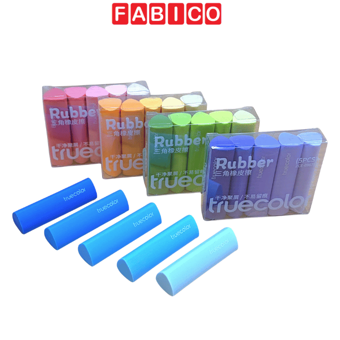 Set 5 Gôm Tẩy Pastel Truecolor Cao Cấp Ít Vụn Cho Học Sinh