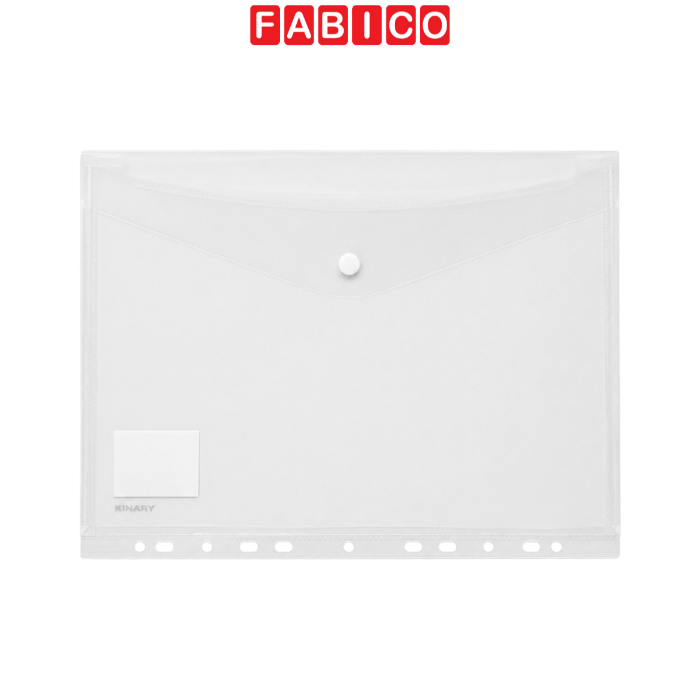 Combo 5 Bìa Nút Nhựa A4 Trong Suốt Cạnh Lỗ Kinary FB1013-HE – Giải Pháp Lưu Trữ Hồ Sơ Chuyên Nghiệp