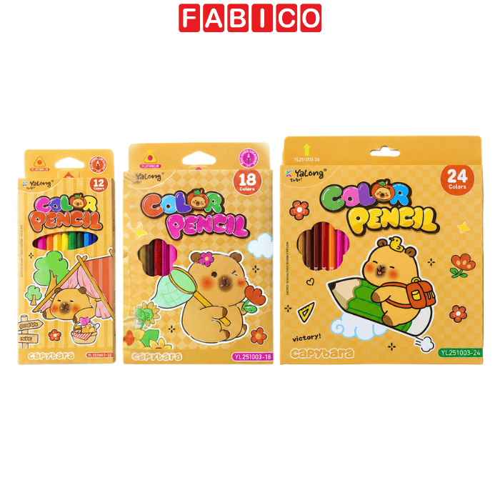 Bút Chì Màu Yalong Capybara YL251003 12 Màu, 18 Màu, 24 Màu – Ruột Chì 3mm Tô Màu Đẹp Cho Học Sinh