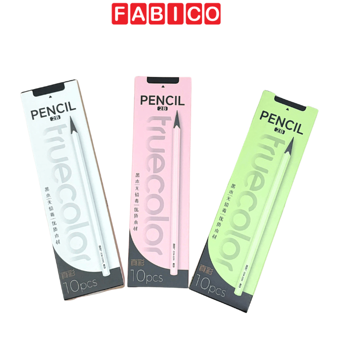 Hộp 10 Bút Chì Gỗ Truecolor HB Pastel Viết Mượt Thiết Kế Tối Giản