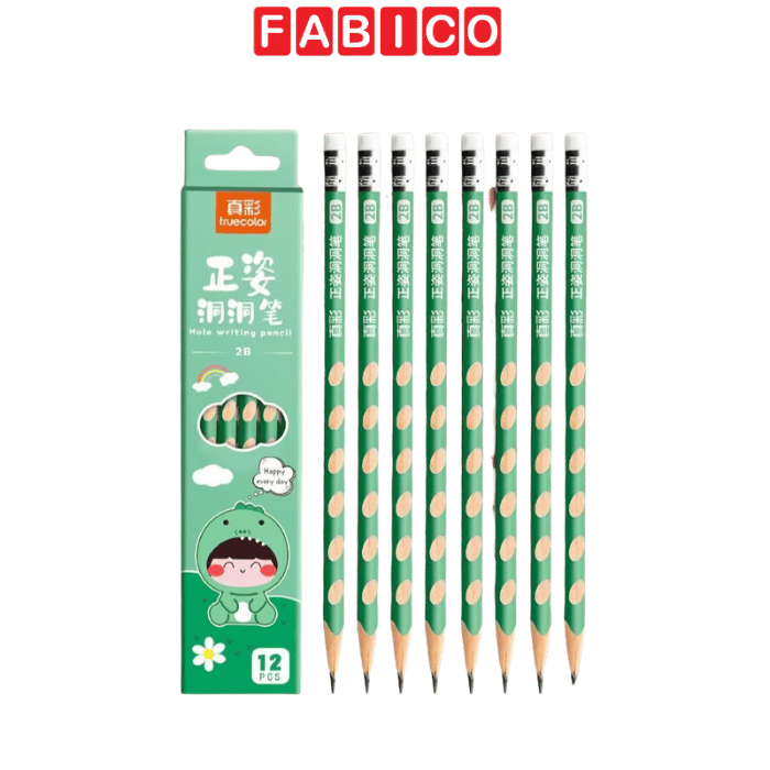 Hộp 12 Cây Bút Chì 2B Định Vị Cầm Tay Truecolor ZCW-1116A Cho Bé Tập Viết