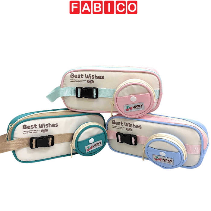 Bóp Viết Vải Best Wishes 9223 Yescholar – Túi Đựng Bút Học Sinh Dễ Thương, Nhiều Ngăn, Chất Liệu Vải Cao Cấp