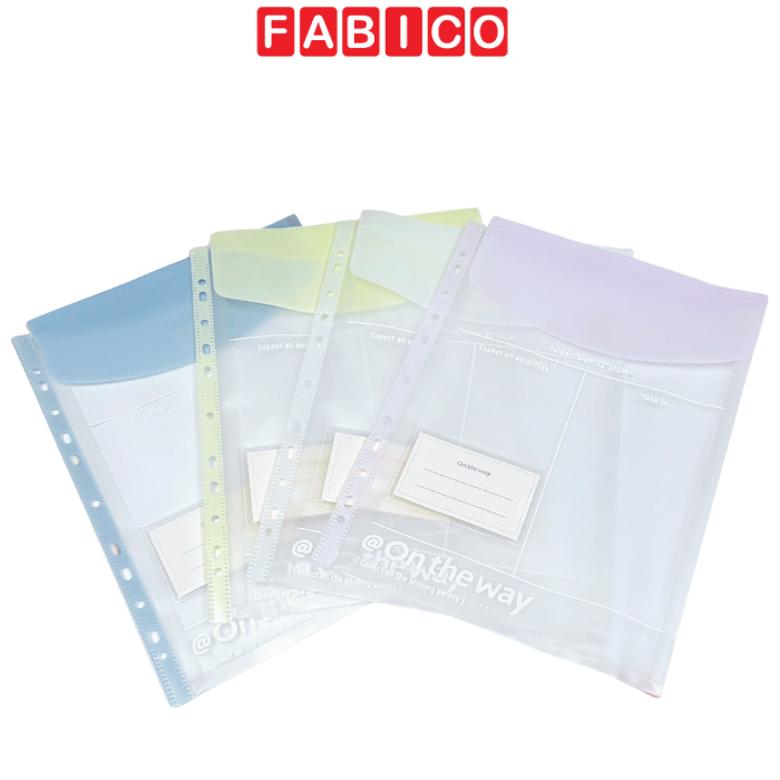 Bìa Nút Cạnh Lỗ Ngang A4-296 / Dọc A4-295 – Túi Hồ Sơ A4 Trong Suốt Chống Nước Tiện Lợi