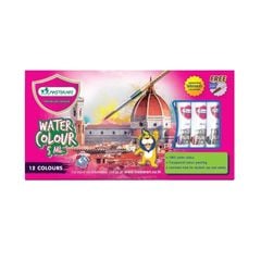Bộ Màu Nước Vẽ Tranh Master Art 12 Màu Thể Tích 5ml Mỗi Tuýp (Thái Lan) (Tặng Kèm Cọ Vẽ Cao Cấp)