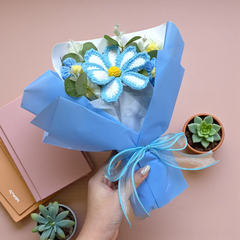 Hoa Len Handmade Bó Hoa Len Đan Tay Cao Cấp Gói Giấy Kính