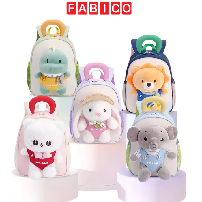 Balo Mẫu Giáo SunEight S-22316 Chống Nước Cho Bé Kèm Thú Bông Siêu Dễ Thương (2 - 5 tuổi)