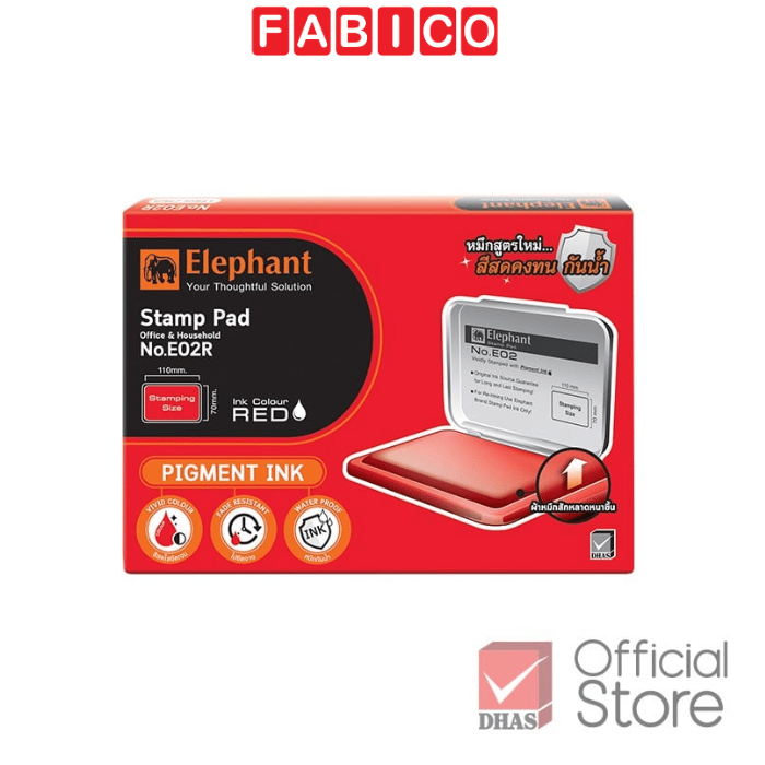 Khay Tampon Mực Dấu Elephant – Hộp Dấu Màu Xanh, Đỏ, Đen Chính Hãng Thái Lan
