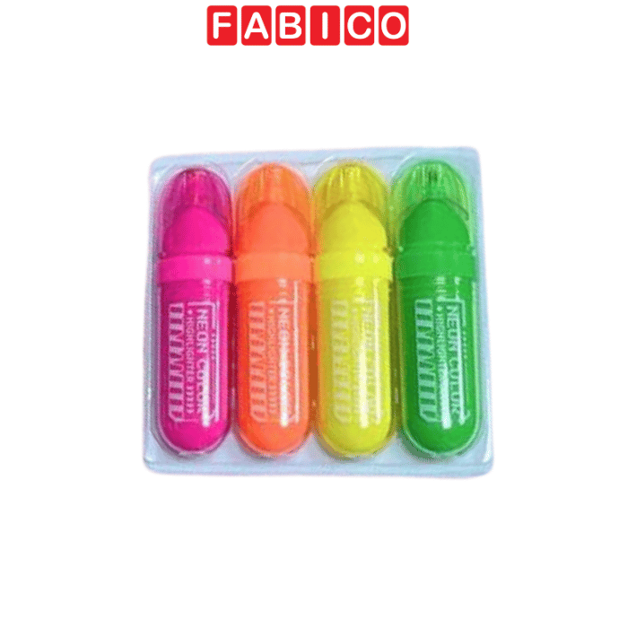 Hộp 4 Màu Bút Dạ Quang Neon Highlight CHOSCH CS-H934