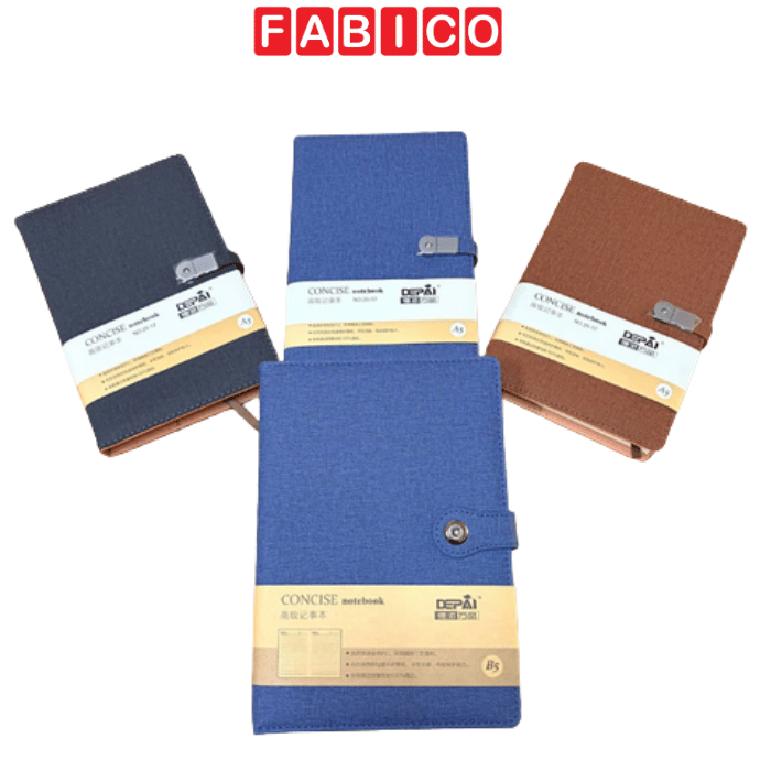 Sổ Tay Bìa Da Depai A5 B5 CONCISE Nút Bấm 80g 164 Trang