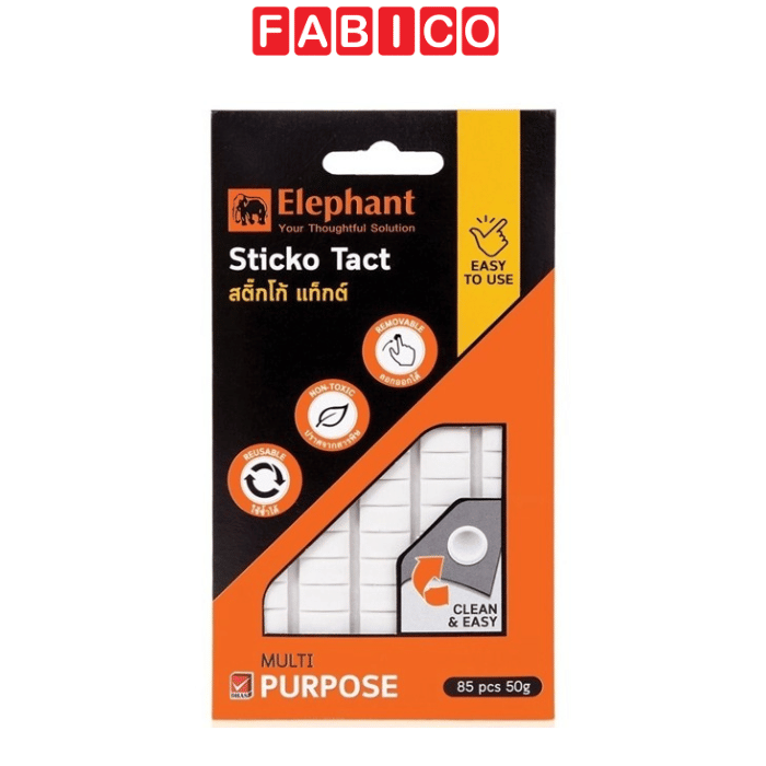 Vỉ Keo dán dạng đất sét nặn Sticko Tack Elephant 50G siêu dính