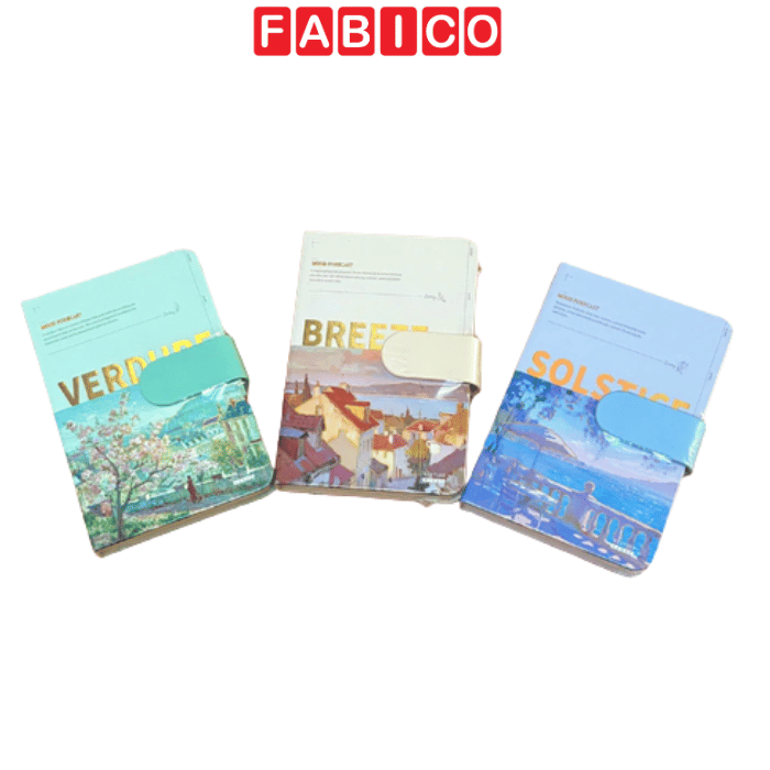 Sổ Tay Breeze Bìa Da Nút Bấm Giấy 100gsm Cao Cấp