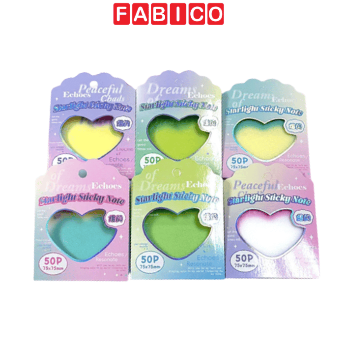 Giấy Note Hình Tim Starlight Sticky Note Pastel Dễ Thương