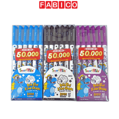 Hộp 12 Bút Gel Xóa Được Dino/Pommy 0.5 mm Smart Kids – Mực Xanh Dương, Đen, Tím