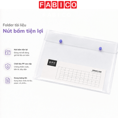 Bìa Nút A4 Màu Trắng A4-316 Kinhshion Trong Suốt Chống Nước – Túi Đựng Hồ Sơ Tài Liệu Khổ A4