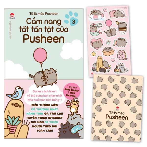 Tớ Là Mèo Pusheen - Tập 3 - Cẩm Nang Tất Tần Tật Của Pusheen - Tặng Kèm Bảng Sticker + Mini Clearfile