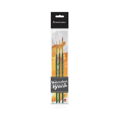 Bộ Set 3 Bút Cọ Vẽ Đầu Tròn Renaissance Cỡ 0/2/6 Cao Cấp Thái Lan