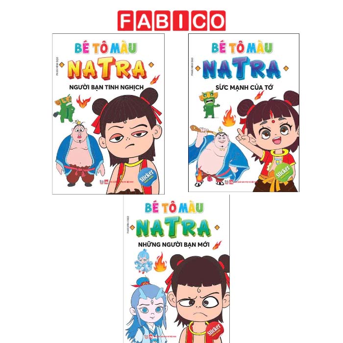 Combo 3 Sách Tô Màu - Bé Tô Màu Natra Kèm Sticker Dán Hình Dễ Thương