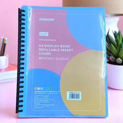 Bìa File Lá Chống Nước Còng Nhựa A4 Kinary Kèm 40 Lá Đựng File