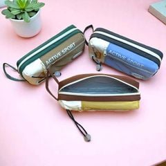 Bóp Viết Vải Dạng Túi Khóa Kéo Ngăn Rộng Sức Chứa Lớn Chống Nước