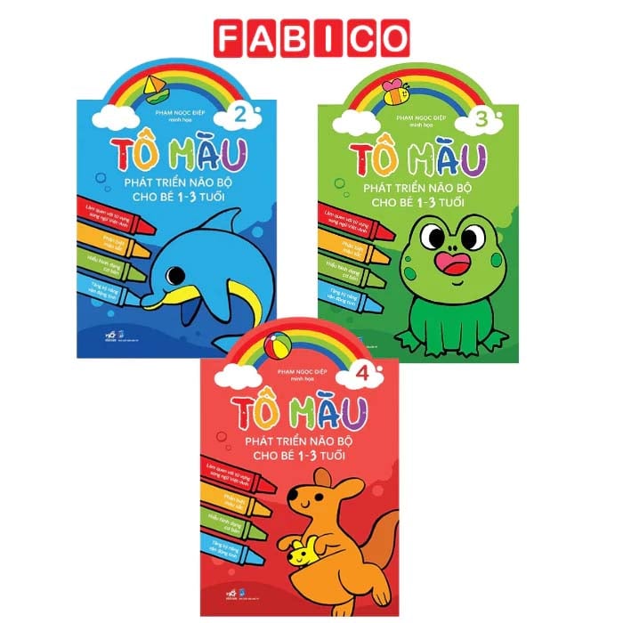 Combo 3 Sách Tô Màu Phát Triển Trí Não Bộ Cho Bé 1-3 Tuổi
