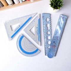 Bộ 4 Món Dụng Cụ Hình Học Disney - Set Thước Kẻ A74029-T1X