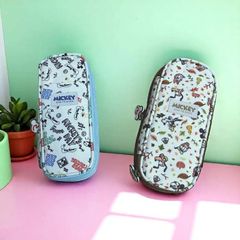 Bóp Viết Vải Mickey Day Disney A83277 Có Khóa Kéo Đôi Ngăn Rộng