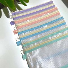 Túi Đựng Tài liệu Trong Suốt A5 KinhShion - Túi 2 Ngăn Chống Nước Có Khóa Kéo Đựng