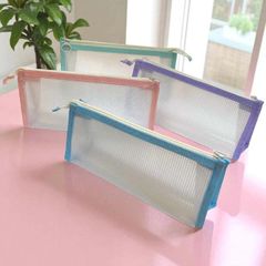 Bóp Viết Nhựa KinhShion - Bóp Dạng Lưới 1 Ngăn Chống Nước Khóa Kéo Chắc Chắn