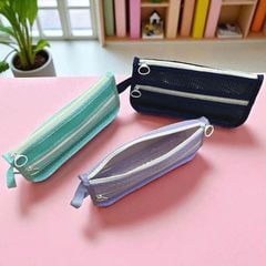 Bóp Viết Vải Dạng Lưới KinhShion LJ-001 - Túi Lưới 2 Ngăn Khoang Rộng Thoáng Khí