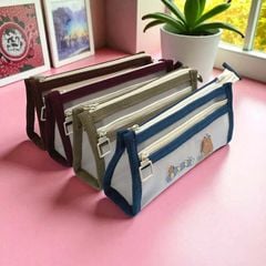 Bóp Viết Lưới KinhShion Họa Tiết Capybara - Túi Lưới Khóa Kéo 2 Ngăn Khoang Rộng Thoáng Khí