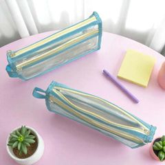 Bóp Viết Nhựa KinhShion HB6161 - Túi Viết 2 Ngăn Khóa Kéo Khoang Rộng Chống Nước