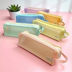 Bóp Viết Lưới KinhShion XL6225 - Túi Lưới Khóa Kéo 2 Ngăn Khoang Rộng Thoáng Khí