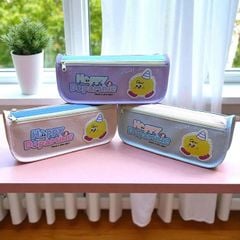 Túi Vải Canvas Đựng Bút Học Sinh 2 Ngăn Happy Dopamine