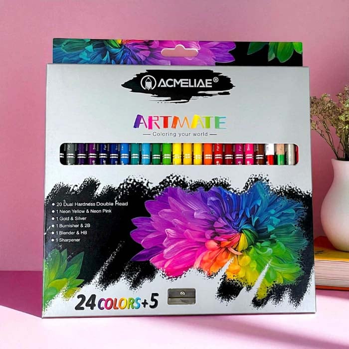 Hộp 24 Bút Chì Màu Vẽ 2 Đầu - Acmeliae 43979